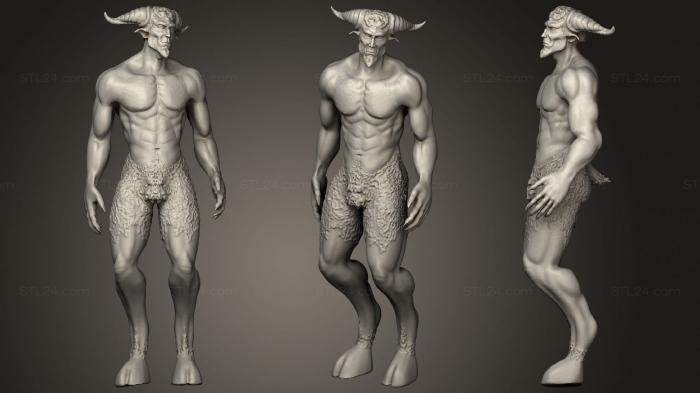 Figurines heroes, monsters and demons (Pan, STKM_3209) 3D models for cnc